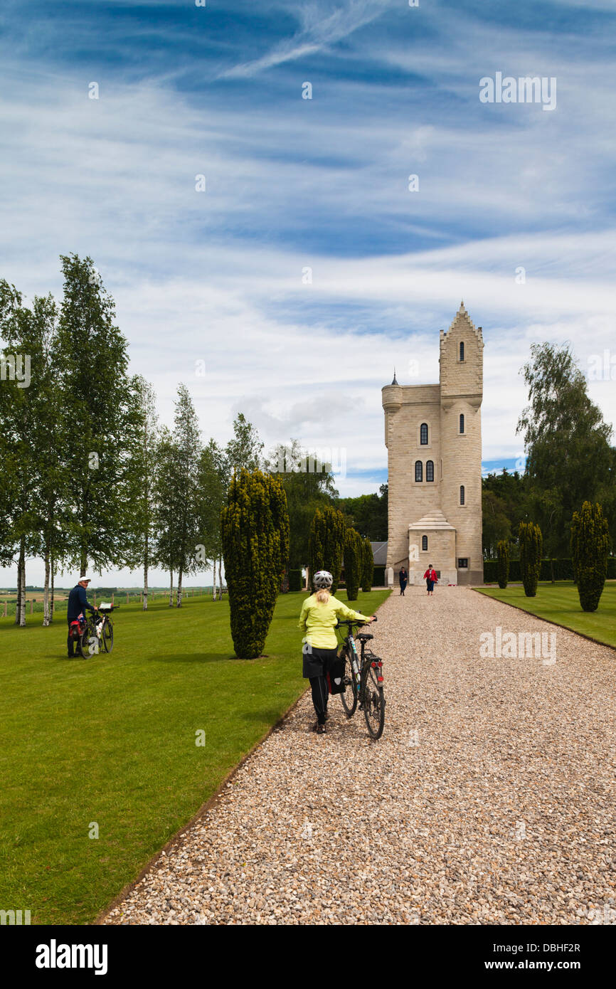 France, Picardy, Somme Battlefields, Thiepval, Tour de Ulster, memorial to the British 36th Ulster Division in WWI. Stock Photo