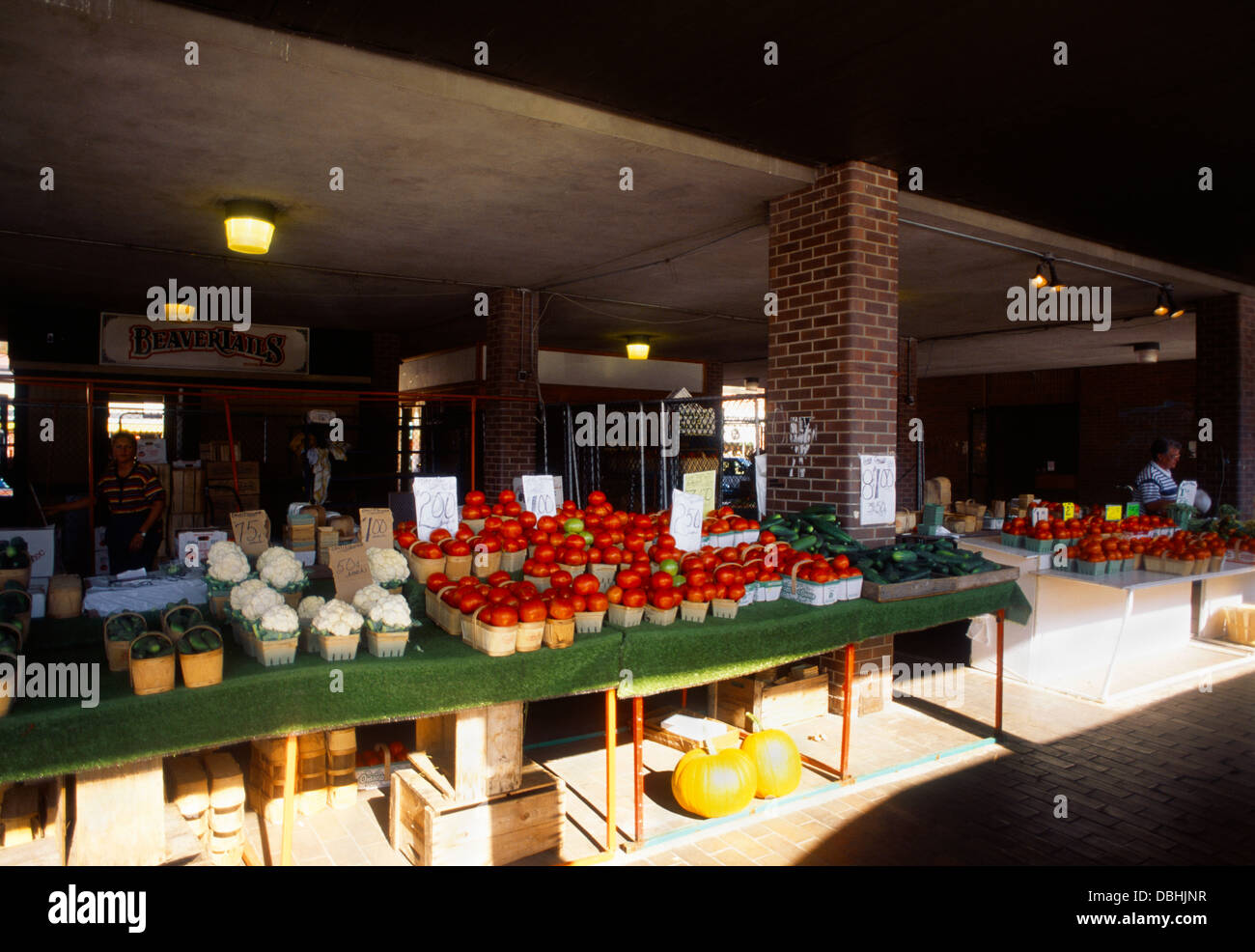 Ontario Canada Ottawa Market Stall Selling Vegetables Stock Photo