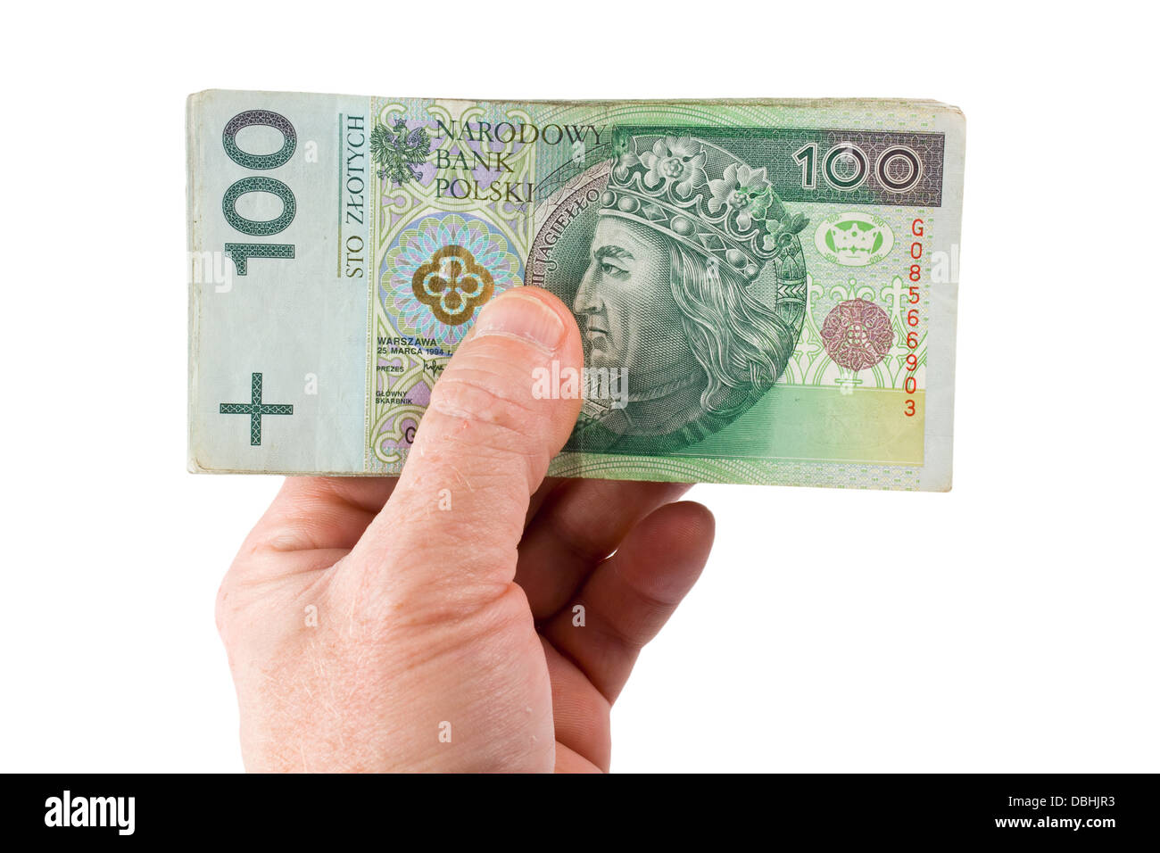 Hand with money isolated on white background Stock Photo - Alamy
