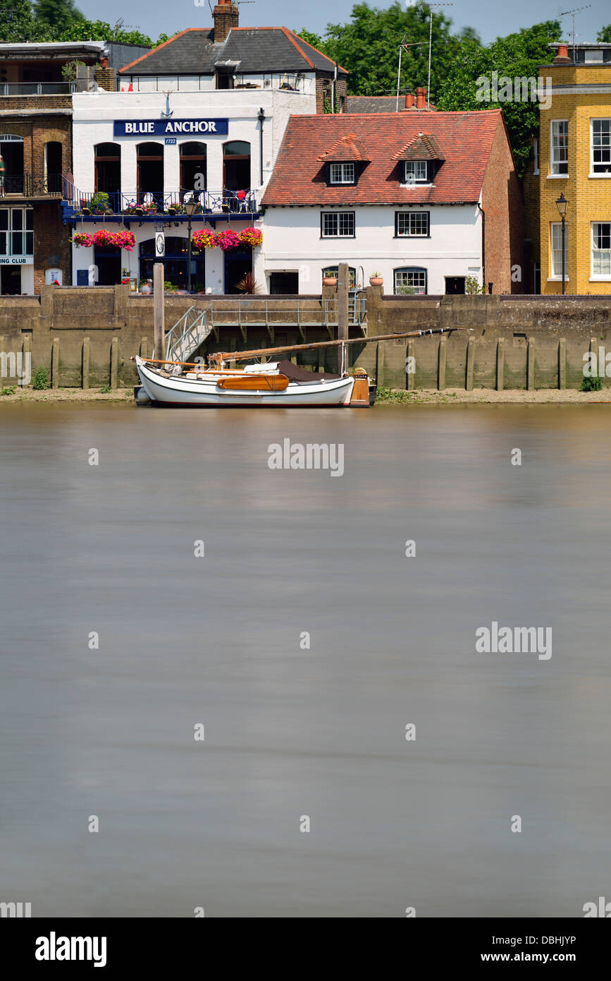 Long exposure, Hammersmith waterfront, Blue Anchor, London, United Kingdom Stock Photo