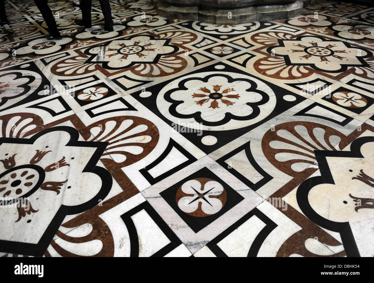 Italy. Milan. Cathedral. Polychrome marble from Candoglia, decorating the pavement inside the temple. Work of Pellegrino Tibaldi Stock Photo
