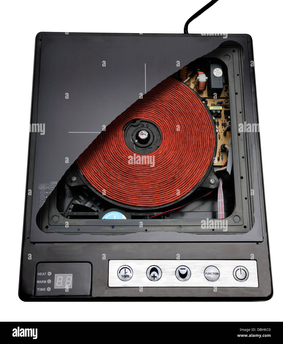 Induction hob induced heat in pans from an electric