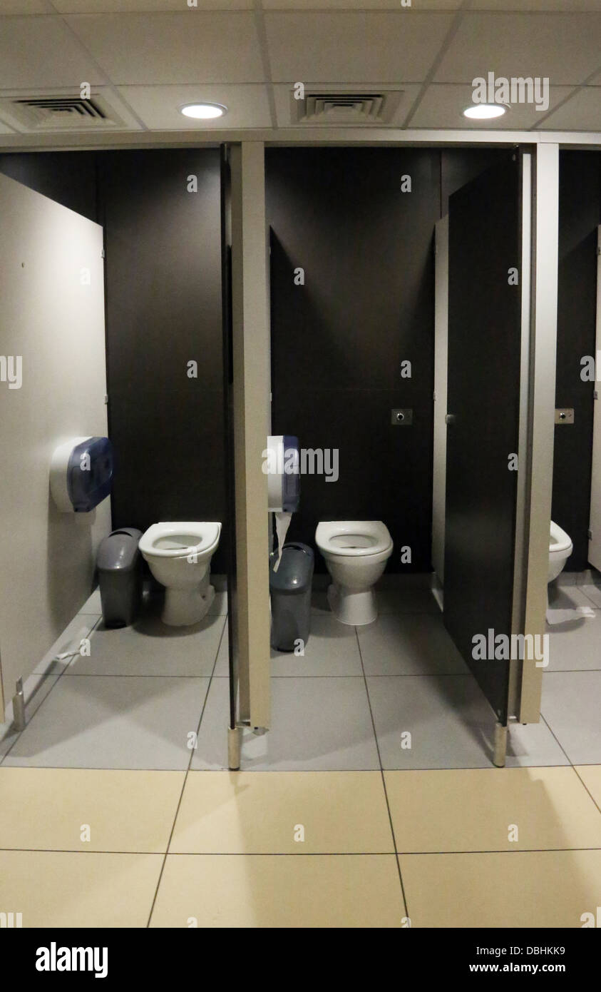 Public Toilets With Automatic Flush At Motorway Service Station England