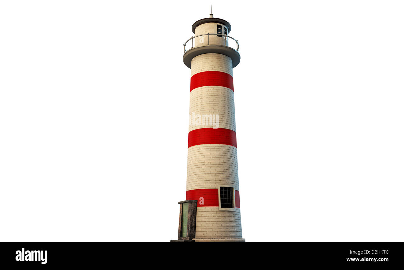 lighthouse isolated on white background Stock Photo - Alamy