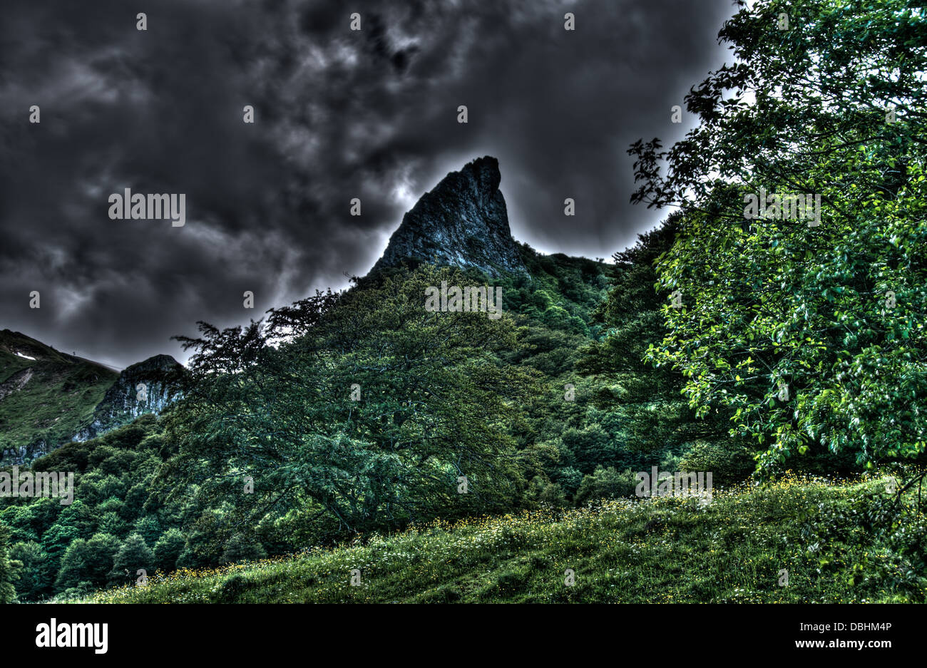 The volcanos of Auvergne (HDR) Stock Photo