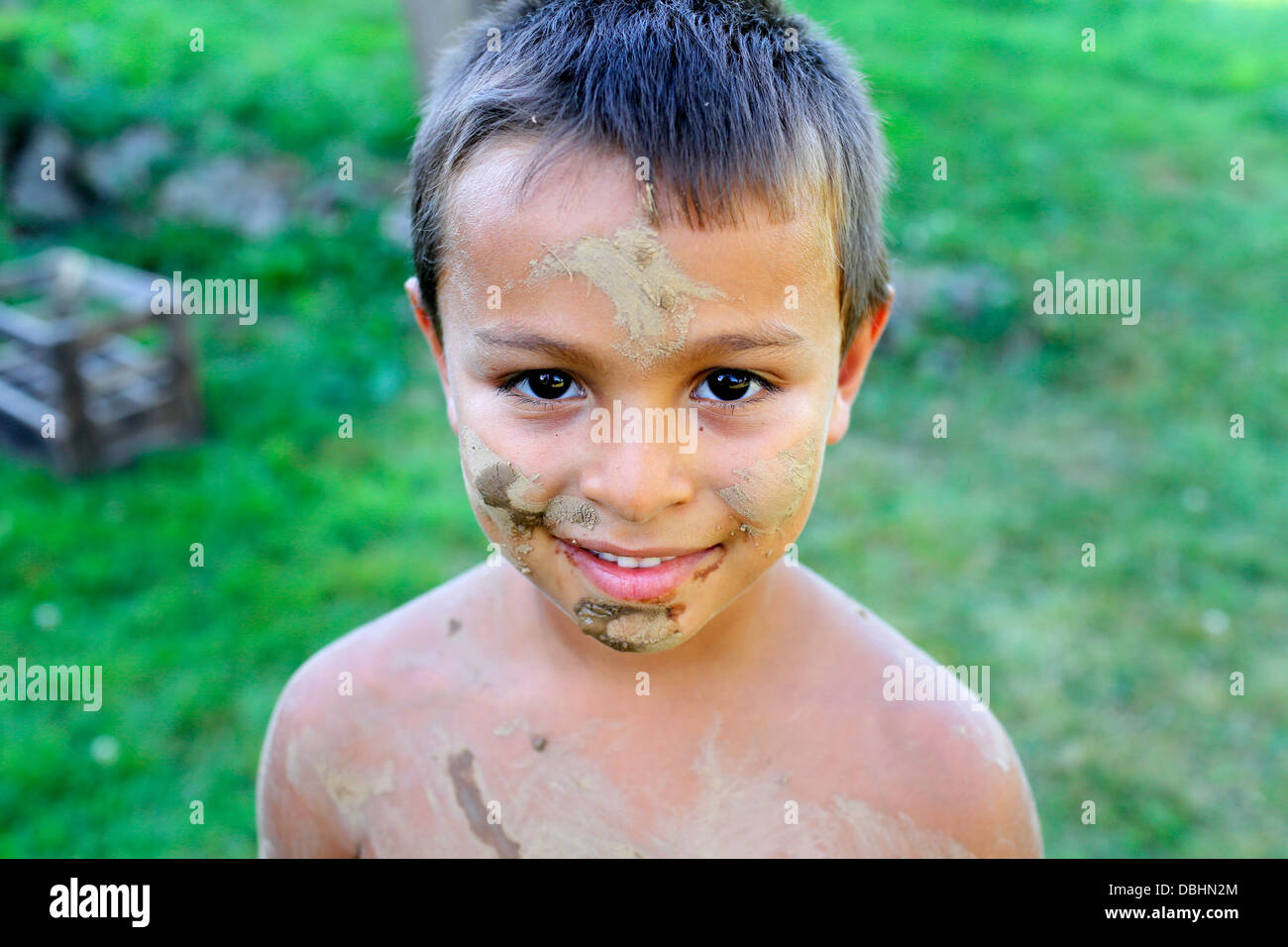 Boy with a dirty face Stock Photo - Alamy
