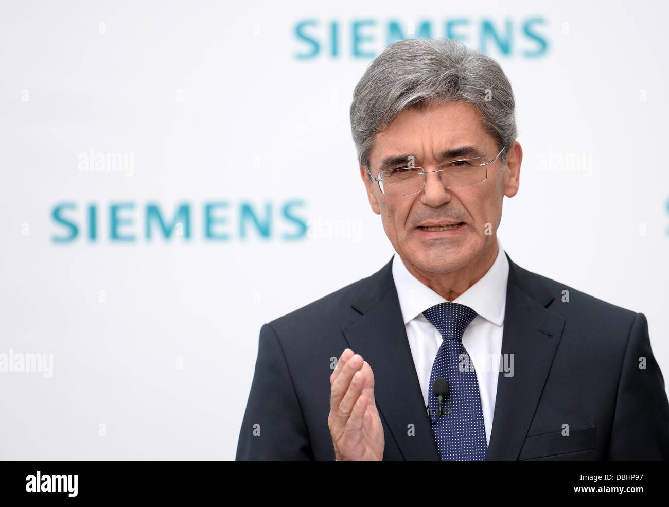The designated chairman of the Siemens AG, Joe Kaeser, speaks at a