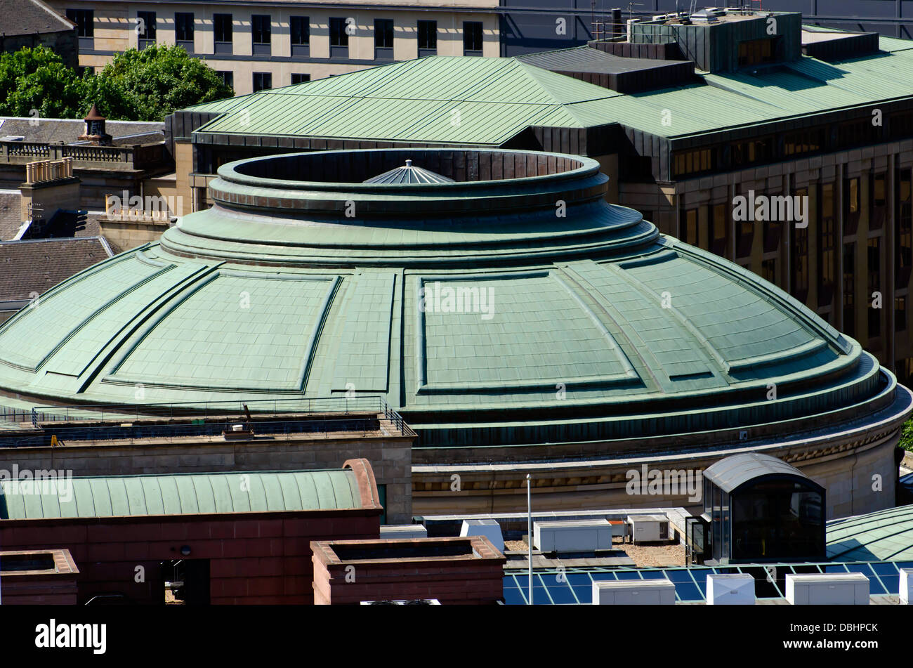 The copper dome of the Usher Hall in the West End of Edinburgh