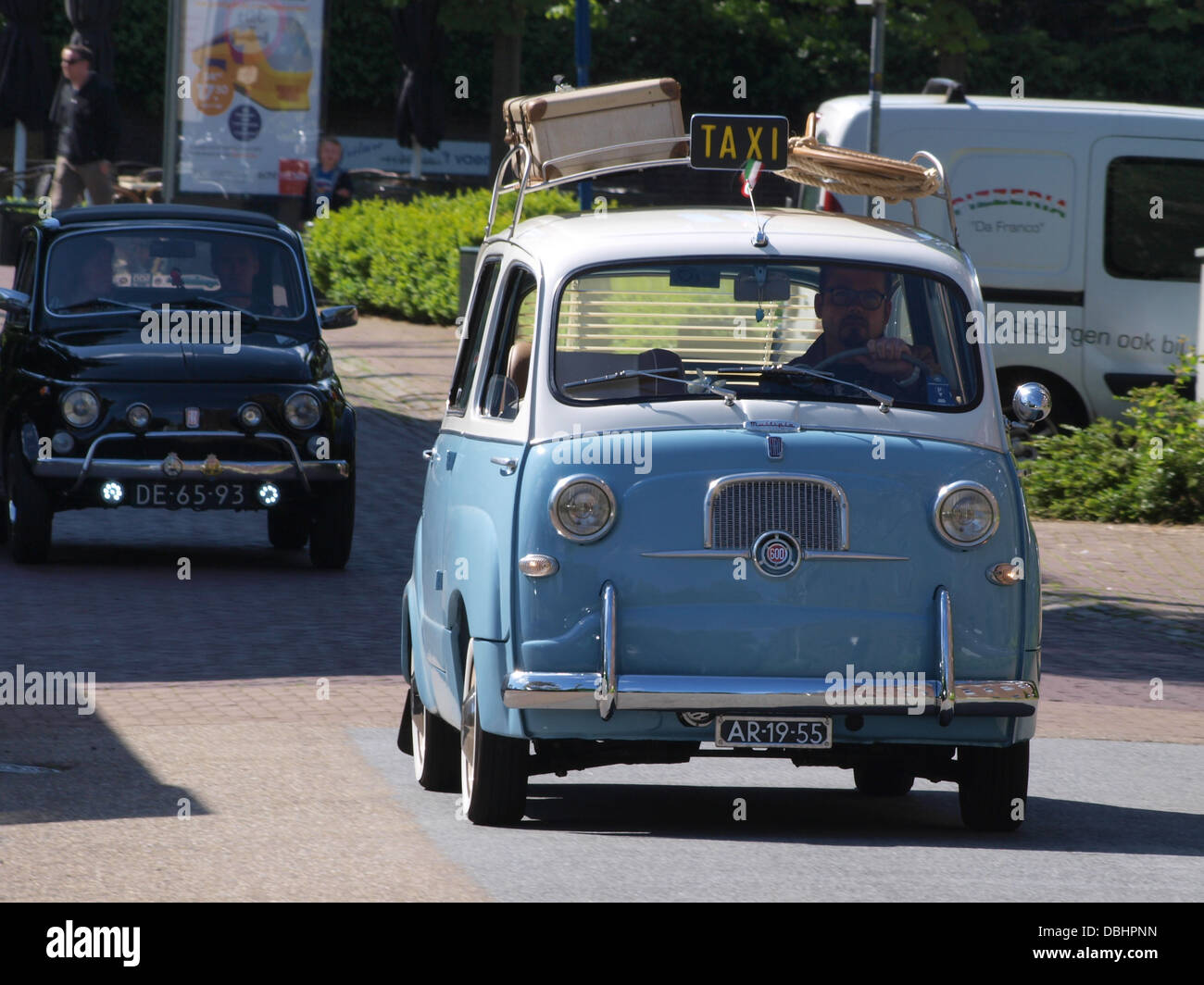 1957 FIAT Multipla Taxi and FIAT 500 1 Stock Photo