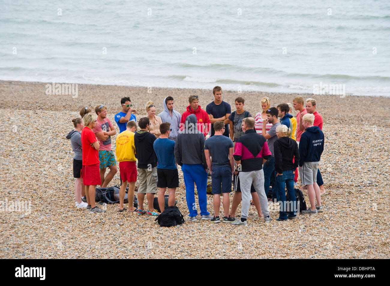 Life guards on first aid course on seafront in Brighton East Sussex England UK Stock Photo