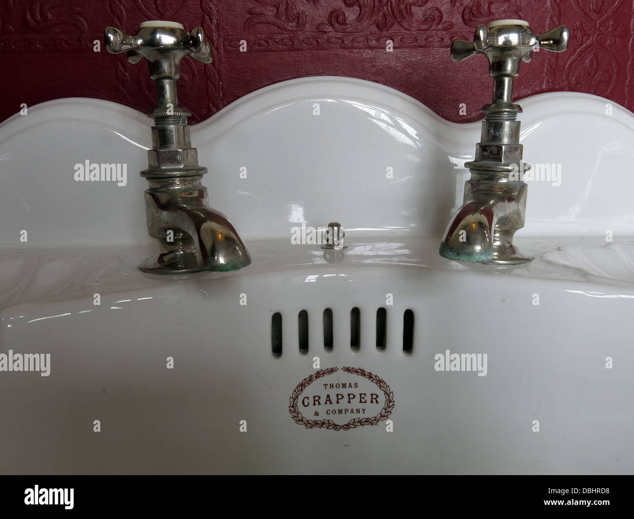 Crapper sink from Longton Stoke-On-Trent Great Britain showing potteries heritage at the Gladstone Pottery Museum Stock Photo