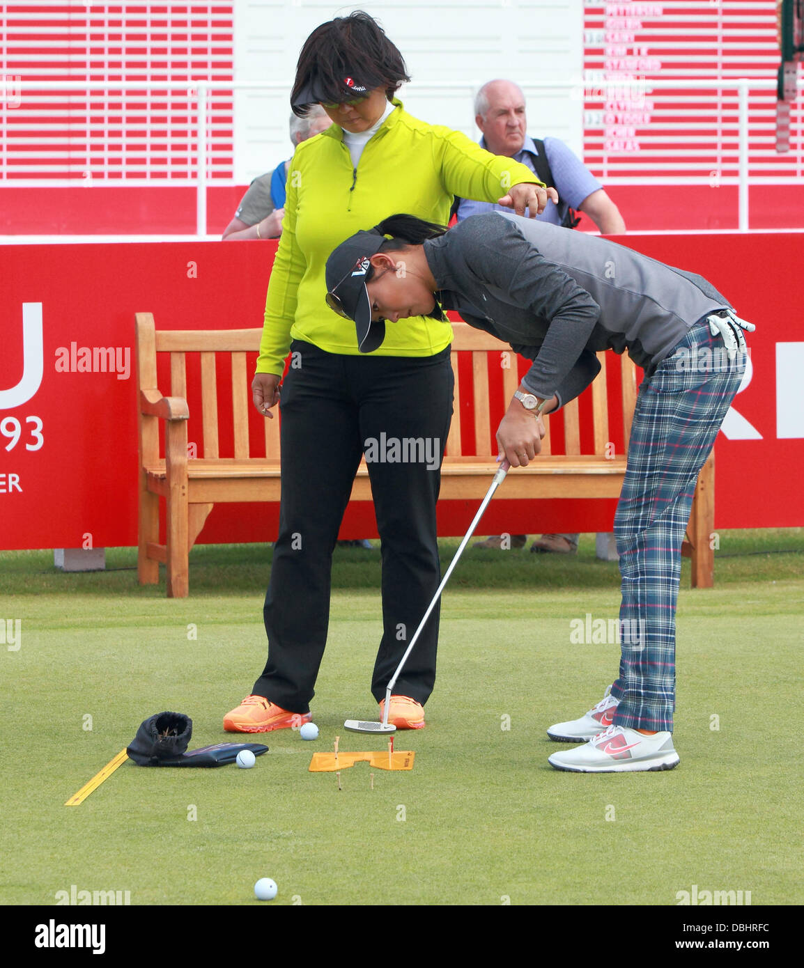 Michelle Wie putting, before practice round of The Ricoh Womens British Open,at The Old Course