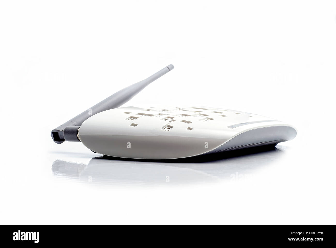 White router for wi-fi on a light background Stock Photo - Alamy