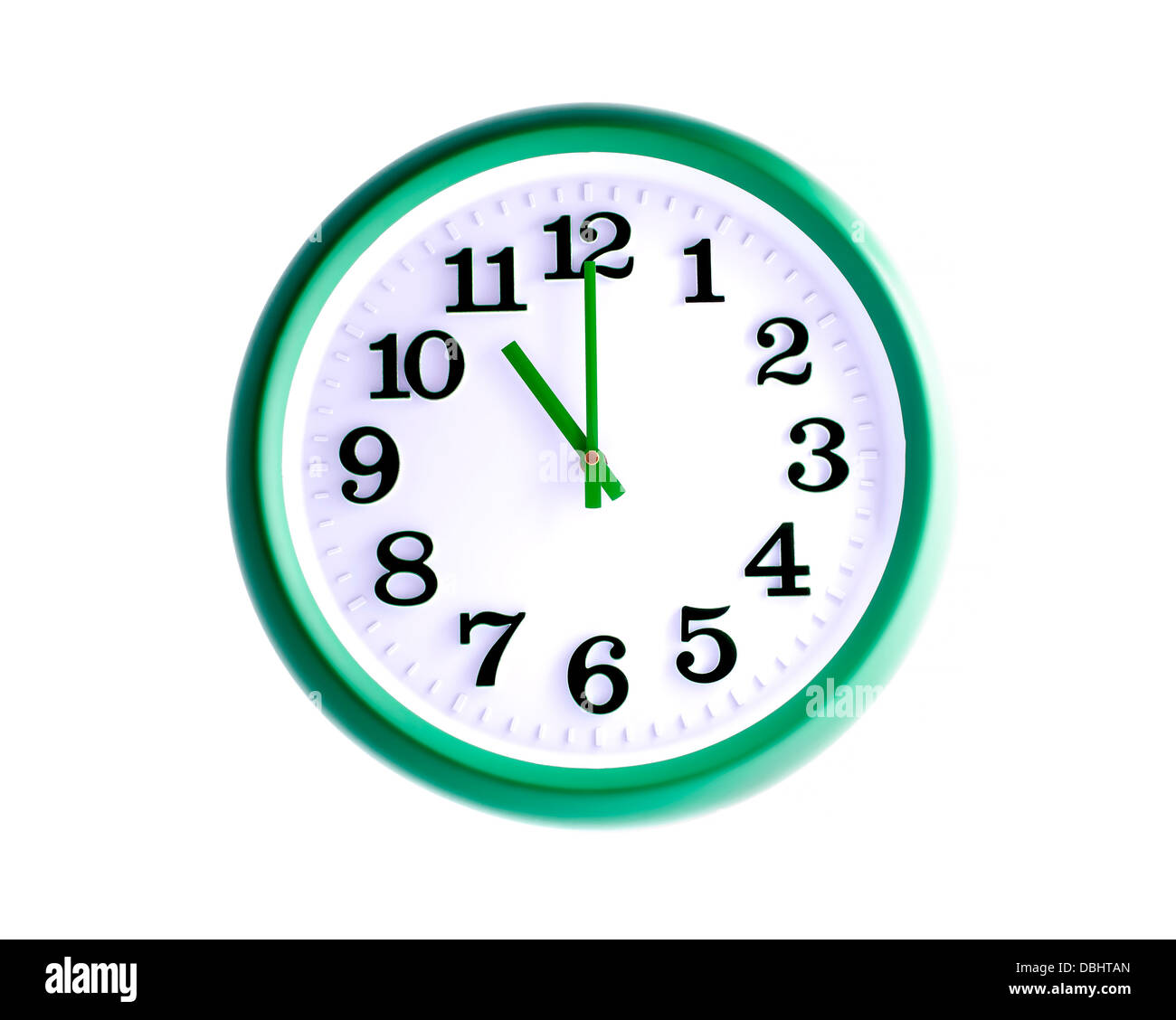 Isolated green wall clock on white background Stock Photo - Alamy