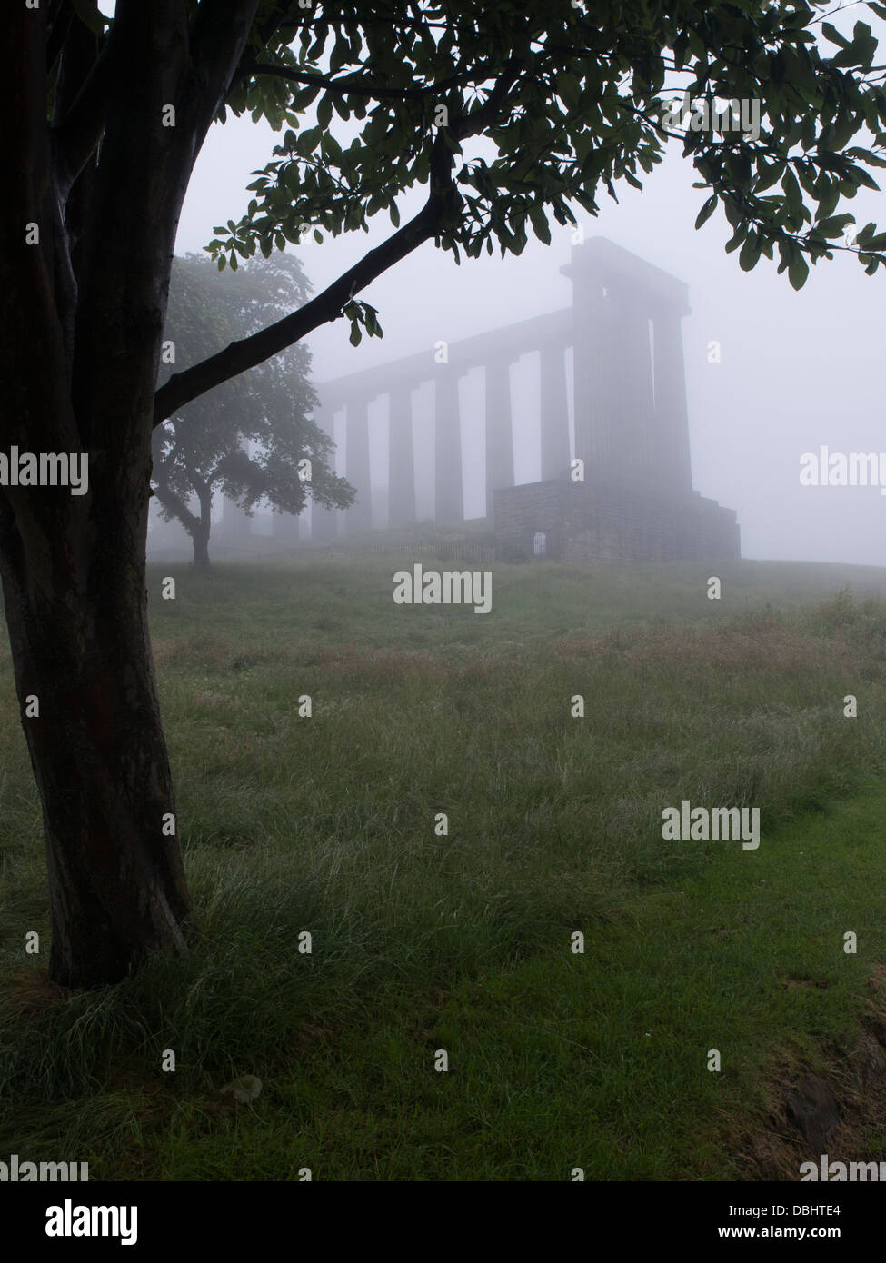 Foggy Morning Calton Hill Stock Photo