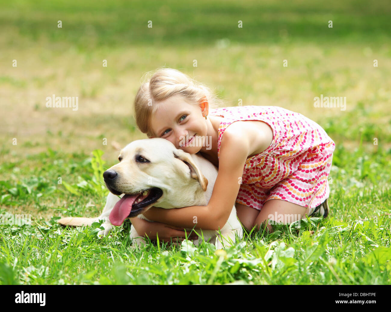 little girl with her dog Stock Photo - Alamy