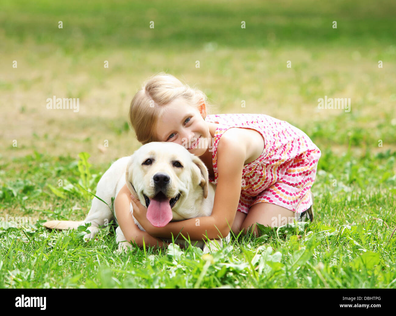 little girl with her dog Stock Photo - Alamy