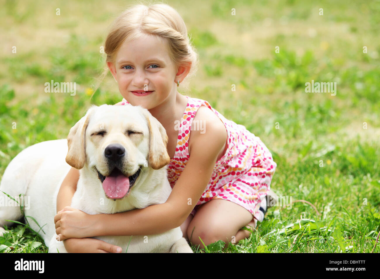 little girl with her dog Stock Photo - Alamy