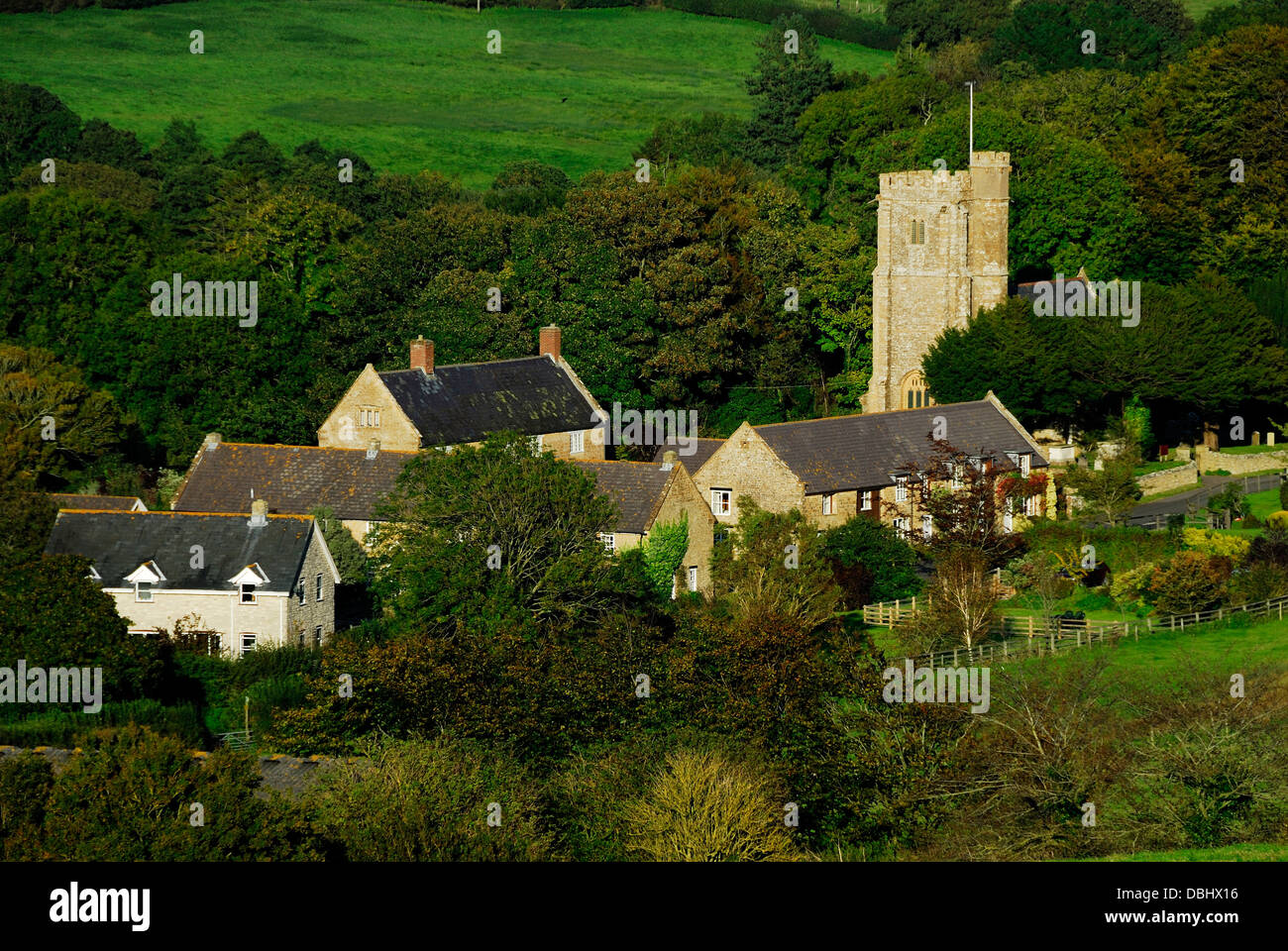 A view of the village of Askerswell Dorset UK Stock Photo