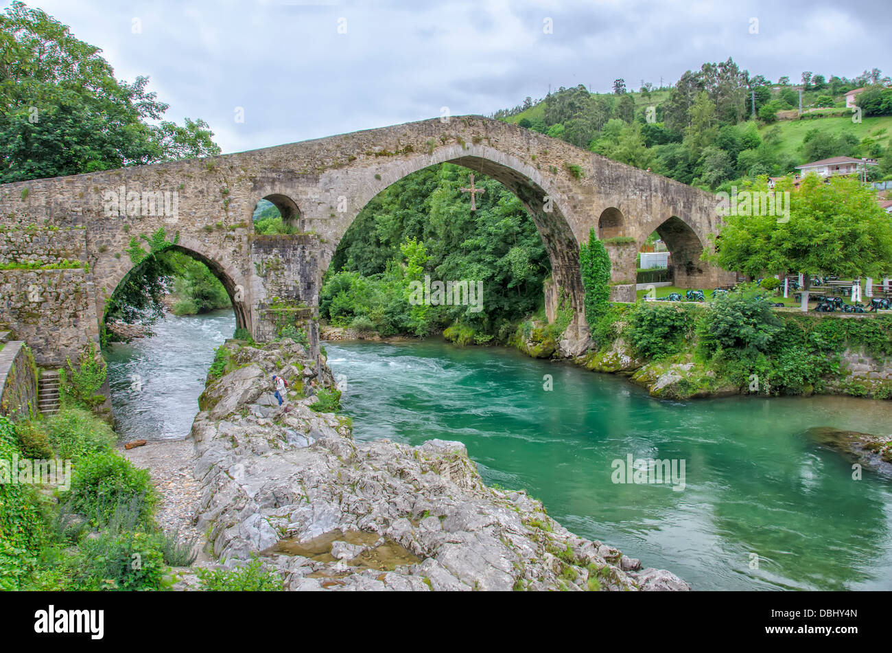 Bridge in Cangas de Onis, Spain Stock Photo