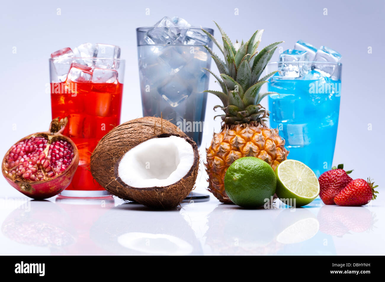 Cocktails, alcohol drinks set Stock Photo Alamy