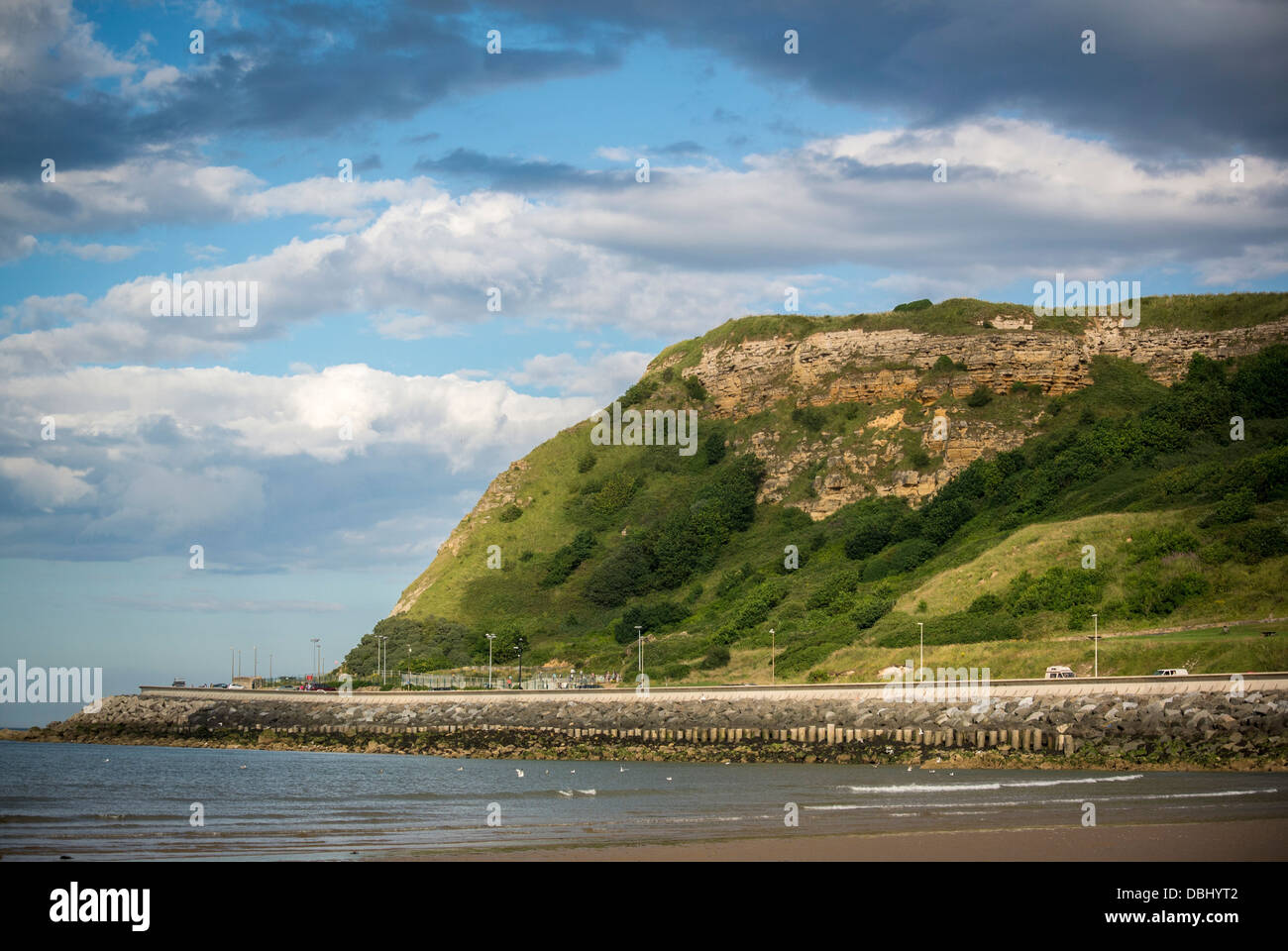 View of headland from North Bay, Scarborough, UK. Stock Photo