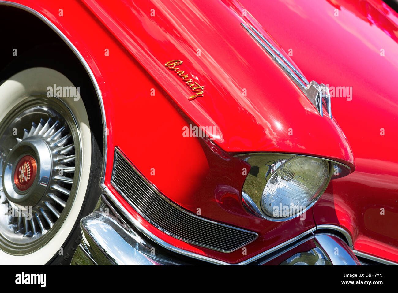 1956 Cadillac Eldorado Biarritz front end detail. Classic American car Stock Photo