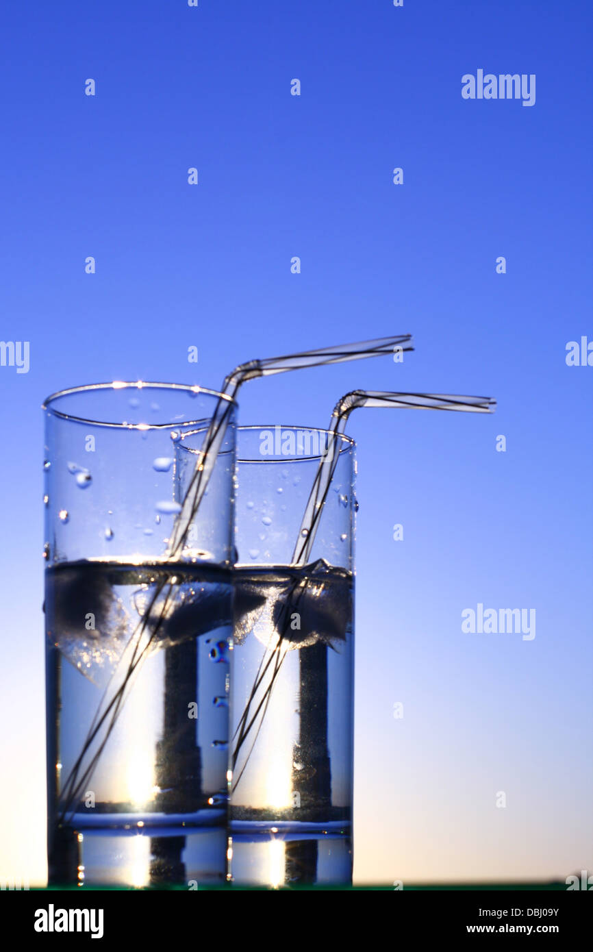 clean cold water in glass Stock Photo Alamy