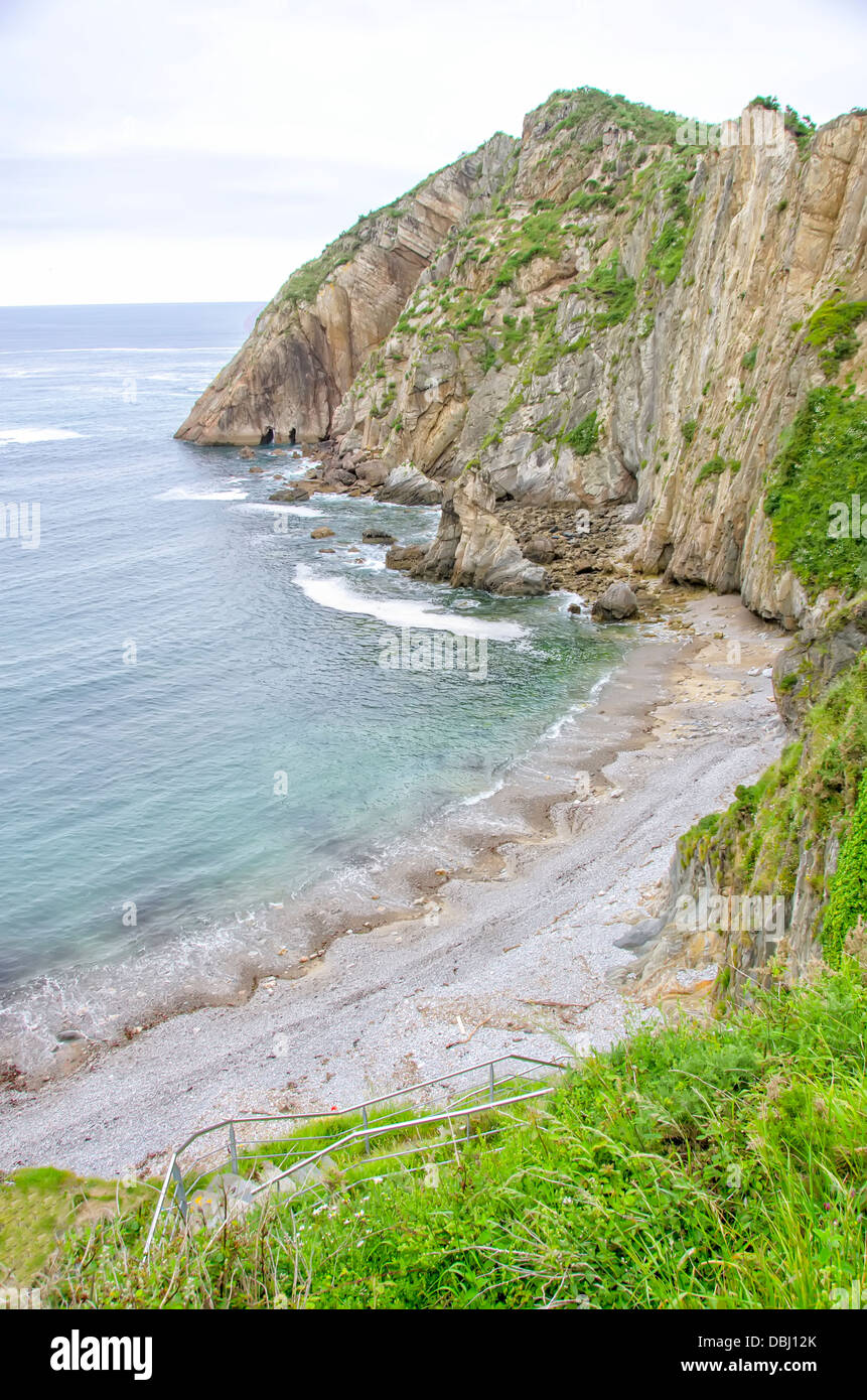 Deserted beach of Silencio in Asturias, Spain Stock Photo