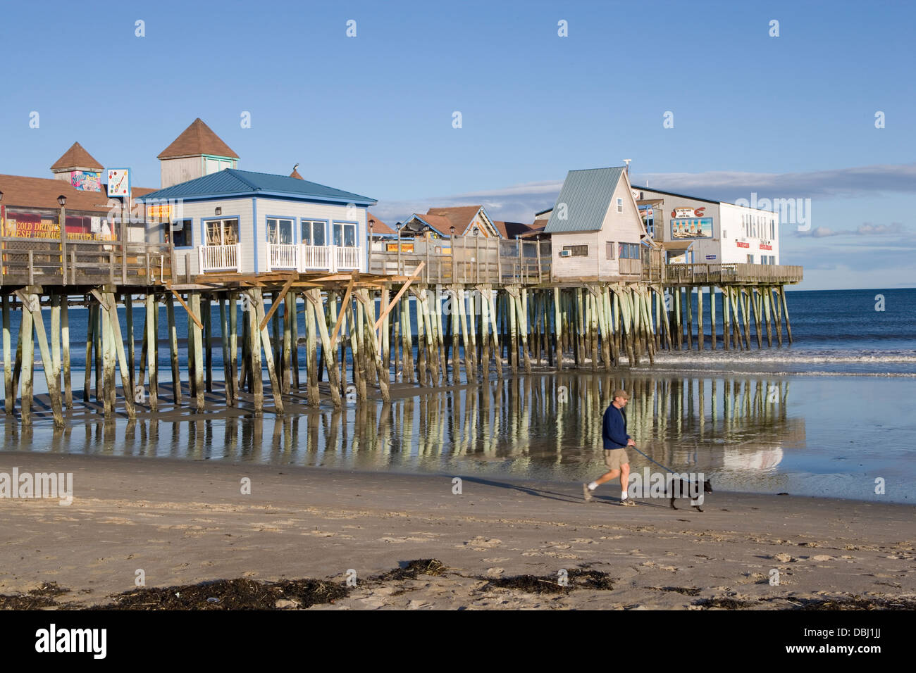 Maine: Old Orchard - Old Orchard Beach & Steel Pier Stock Photo