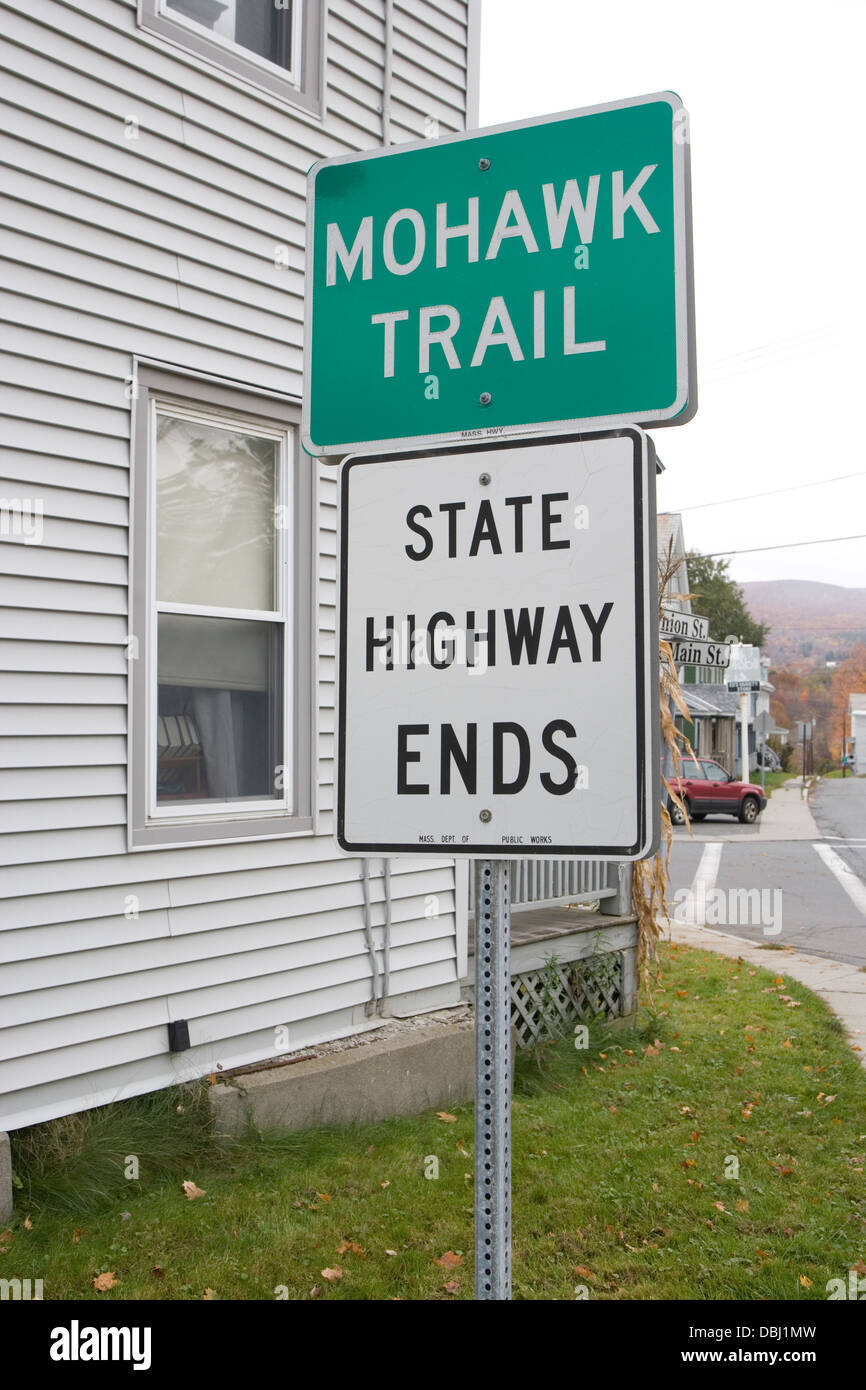 Mohawk Trail sign Stock Photo