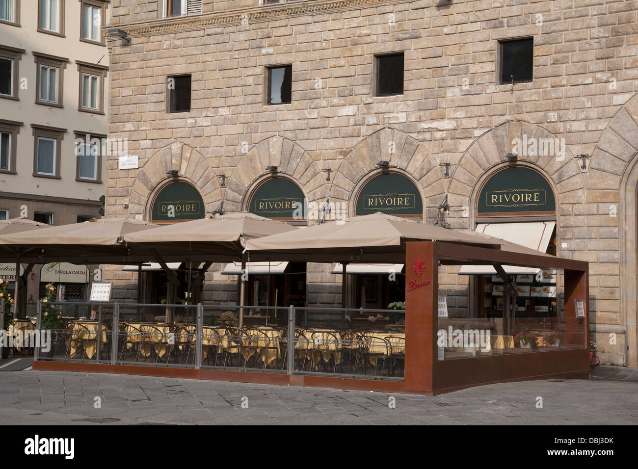 Rivoire Cafe and Restaurant, Piazza della Signoria Square; Florence; Tuscany; Italy Stock Photo