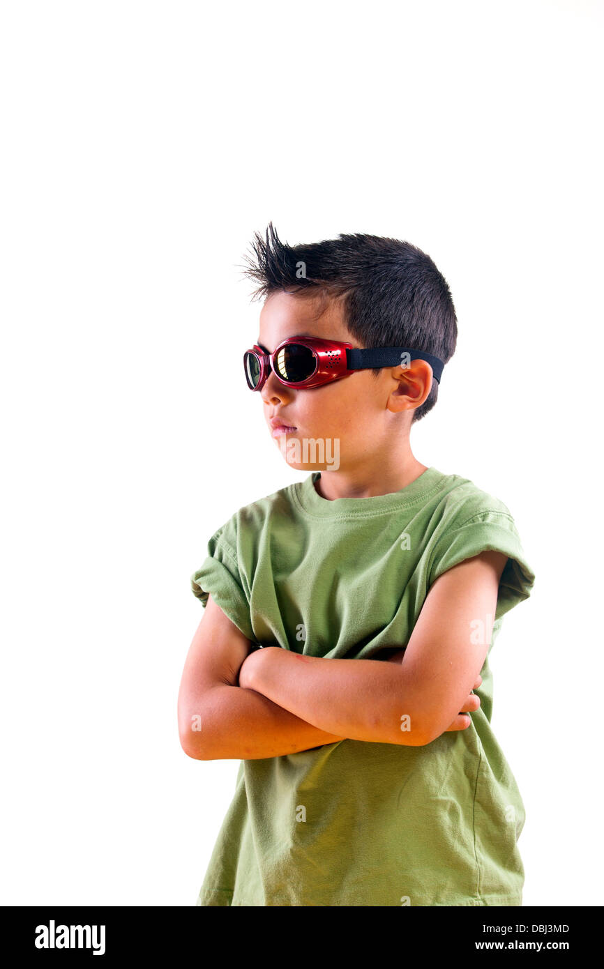 Boy with goggles Stock Photo Alamy