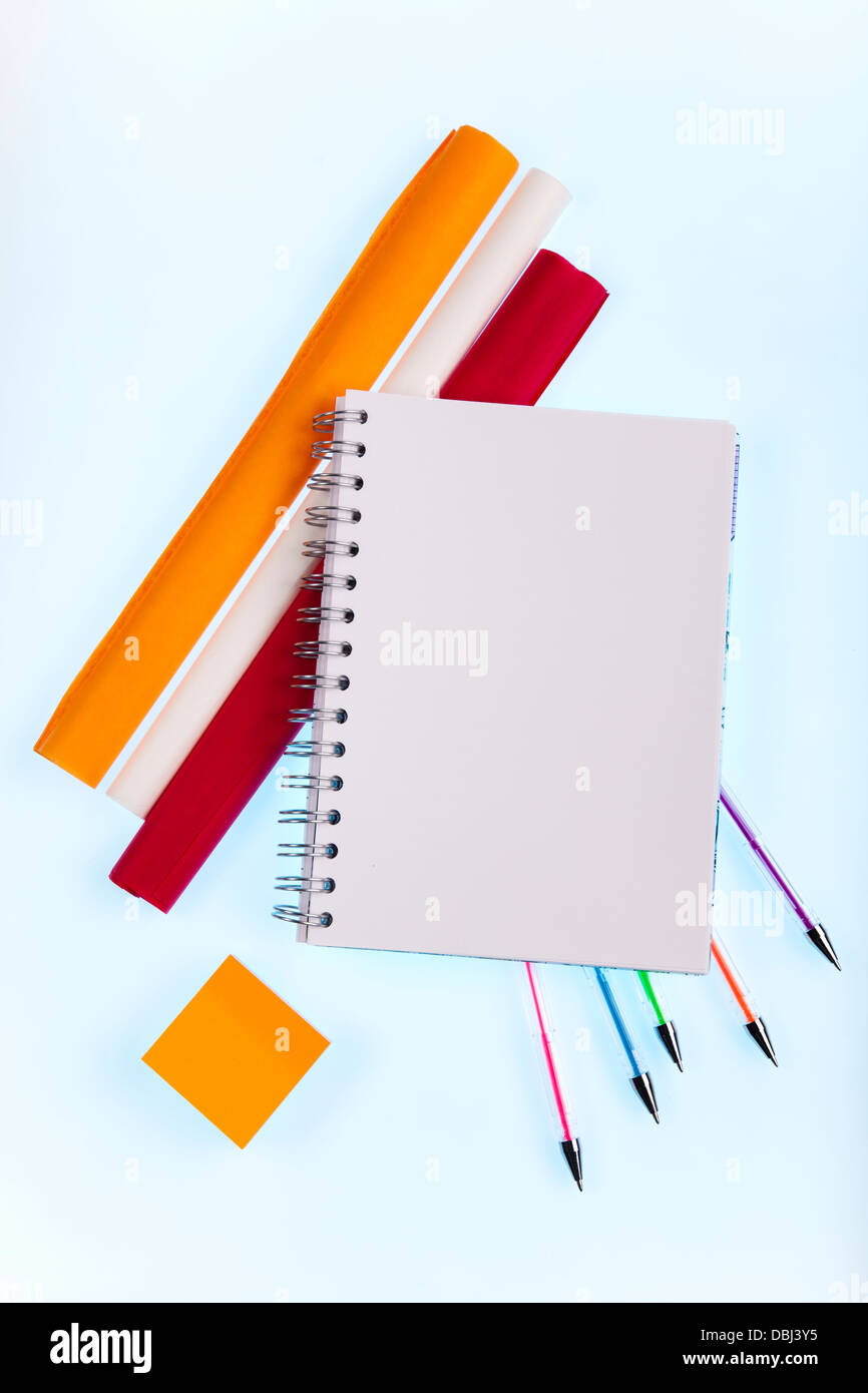 School tools on a white background Stock Photo - Alamy