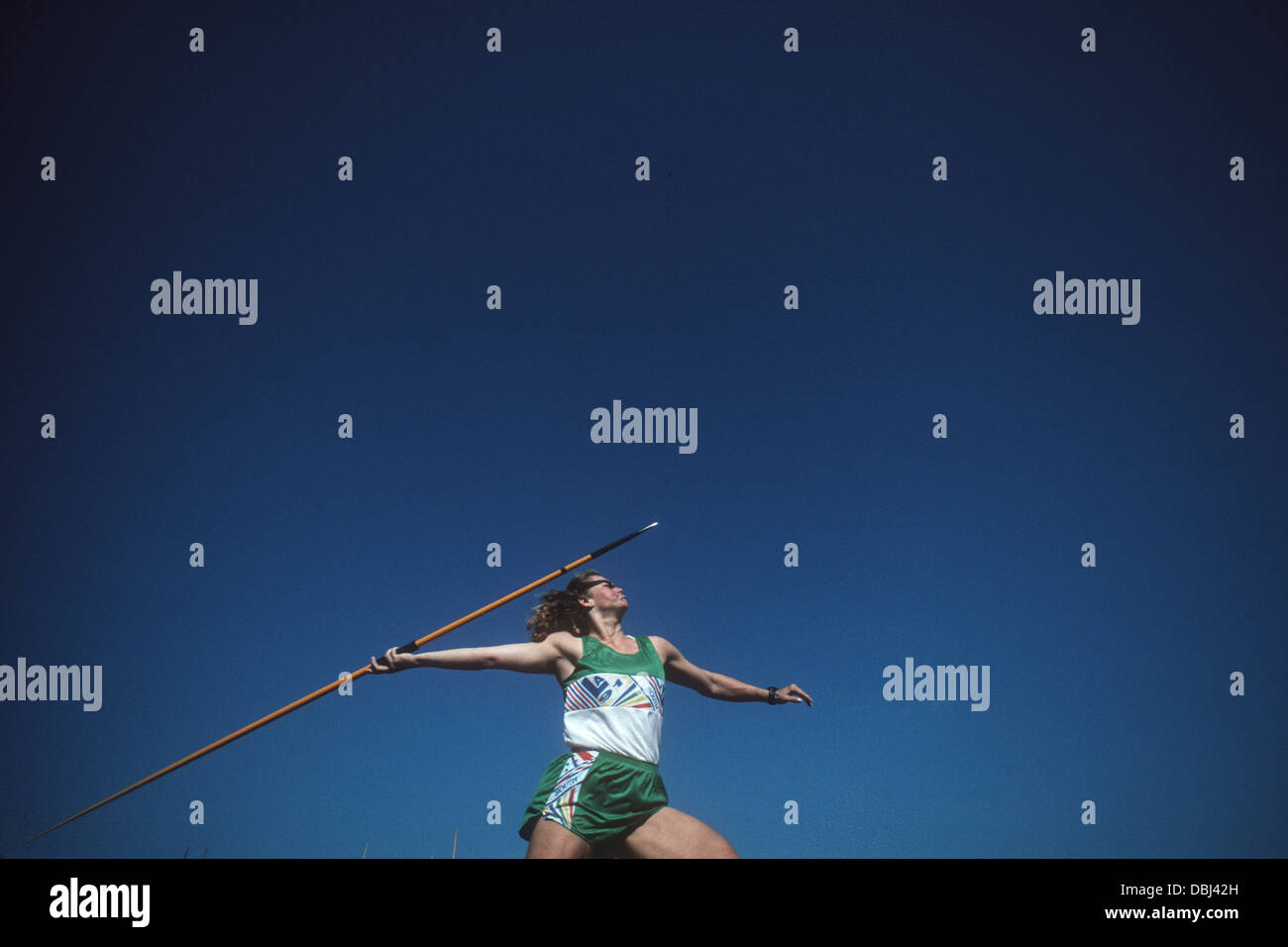Female javelin thrower in action Stock Photo Alamy