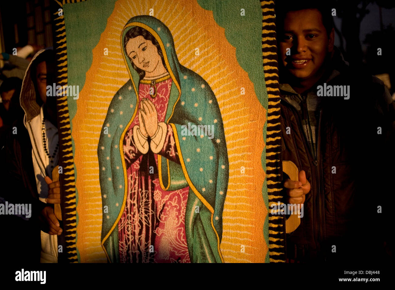 Mexico Our Lady of Guadalupe Pilgrimage. Stock Photo