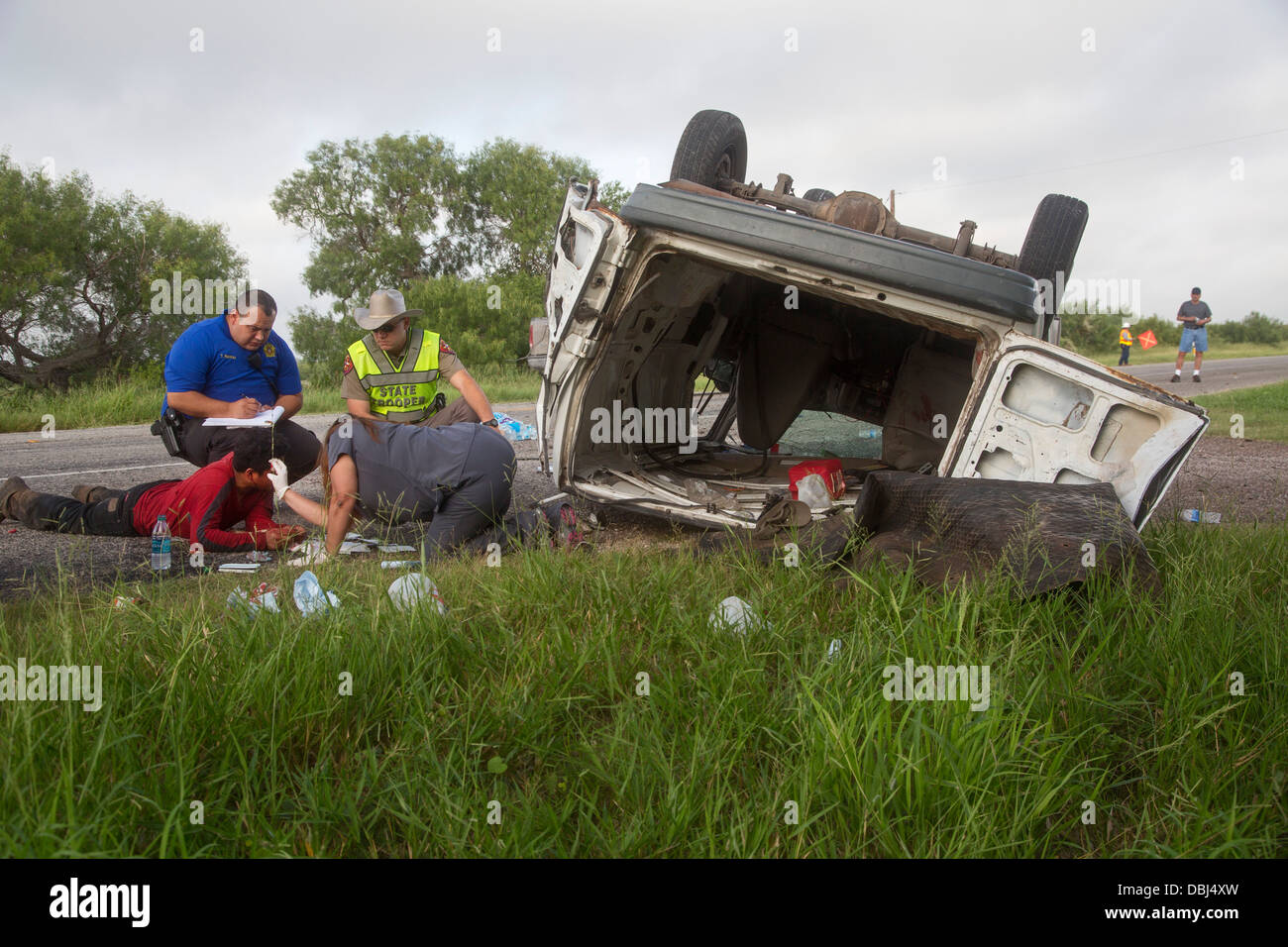 Falfurrias, Texas An van holding 26 undocumented immigrants from