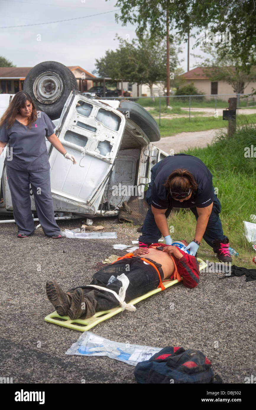Falfurrias, Texas An van holding 26 undocumented immigrants from