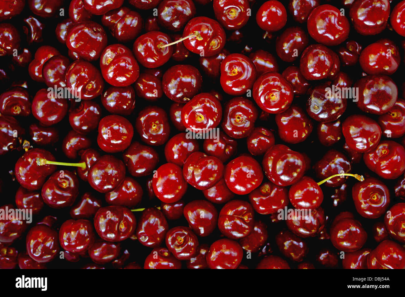 Group of ripe red cherries fruit Stock Photo Alamy