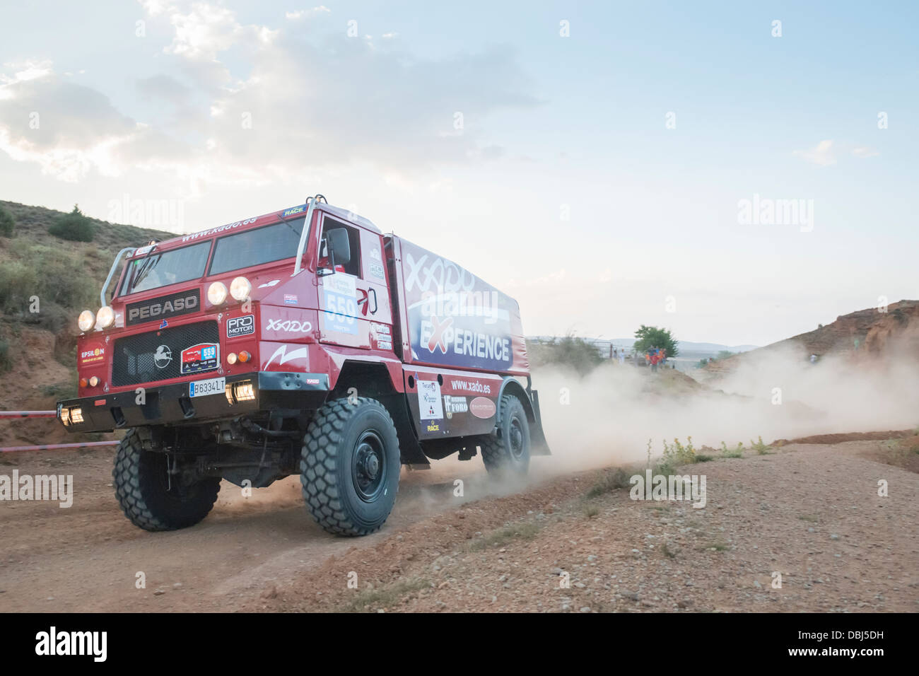 Pegaso truck driver in 2013 Baja Aragon Raid Stock Photo