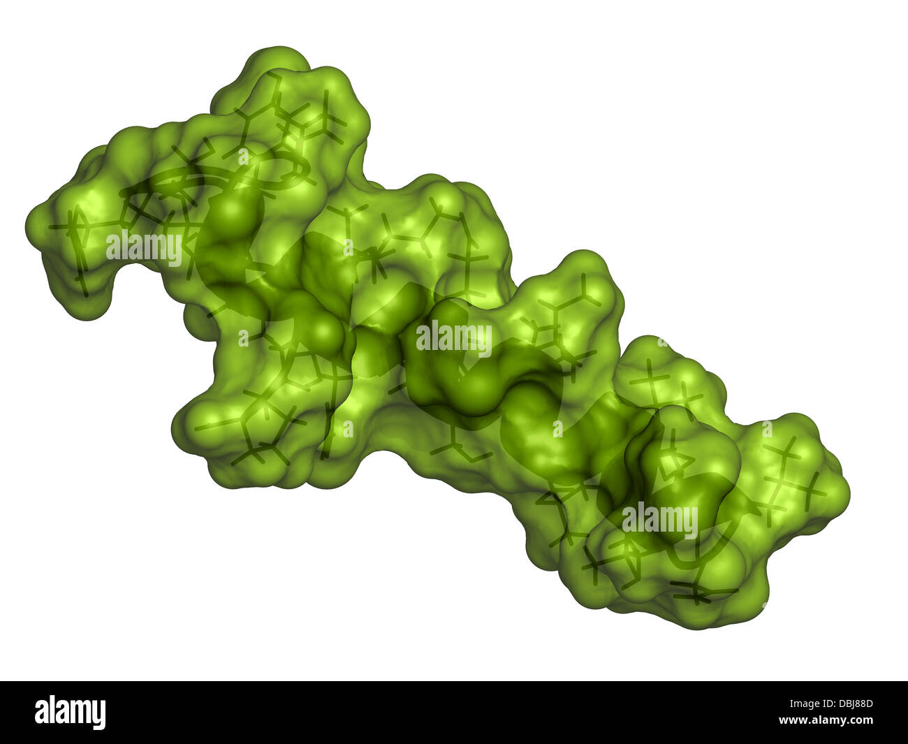 Salmon calcitonin peptide hormone drug, chemical structure. Used in