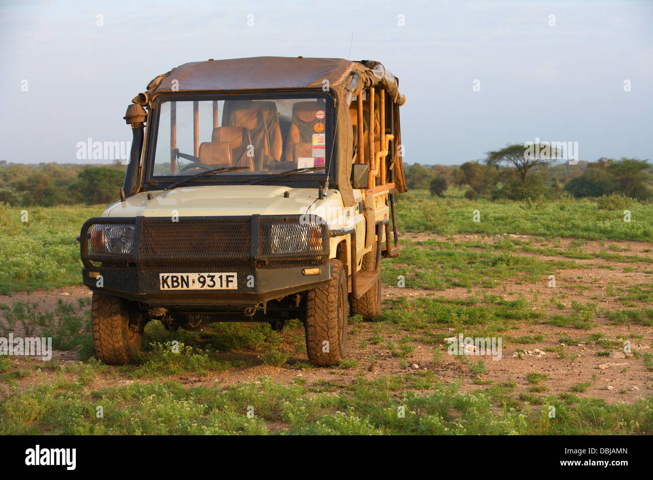 Safari Jeep. Selenkay Conservancy. Toyota Land Cruiser. Kenya, Africa. Stock Photo