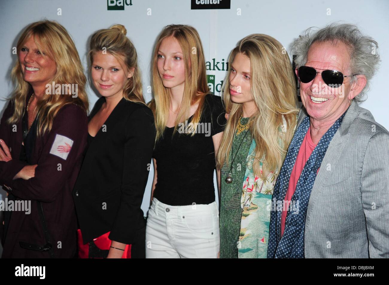 New York, NY. 31st July, 2013. Patti Hansen, Alexandra Richards, Ella Richards, Theodora Richards, Keith Richards at arrivals for The Film Society of Lincoln Center and AMC's BREAKING BAD Final Episodes Special Premiere, Walter Reade Theater, New York, NY July 31, 2013. Credit:  Gregorio T. Binuya/Everett Collection/Alamy Live News Stock Photo