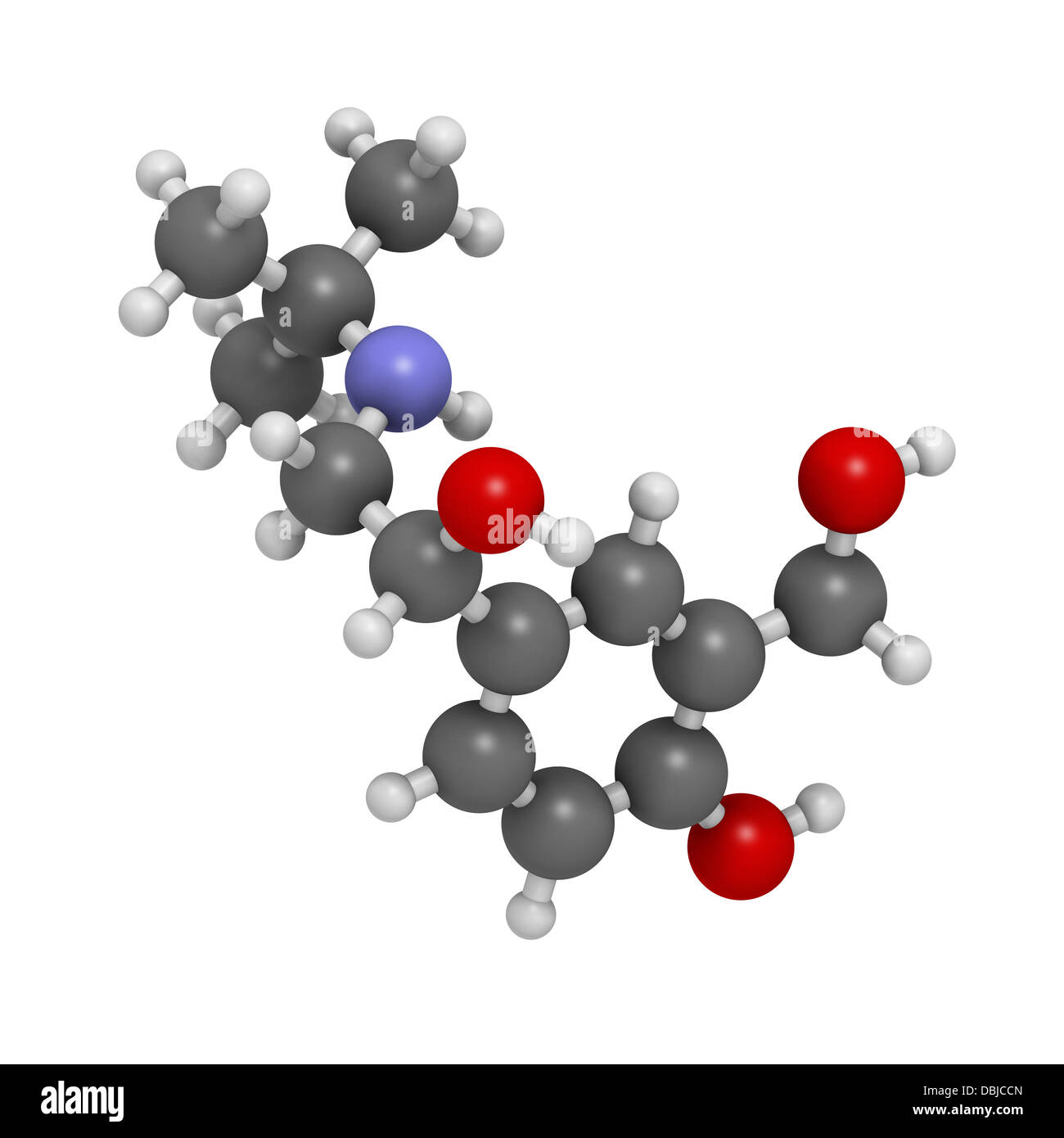 Salbutamol (albuterol) asthma drug, chemical structure. Often ...