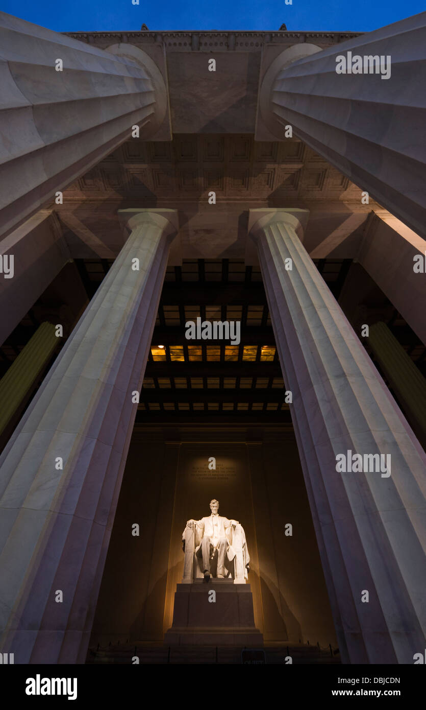 The statue of president Abraham Lincoln in the Lincoln Memorial in Washington DC, USA, March 10, 2010. (Adrien Veczan) Stock Photo