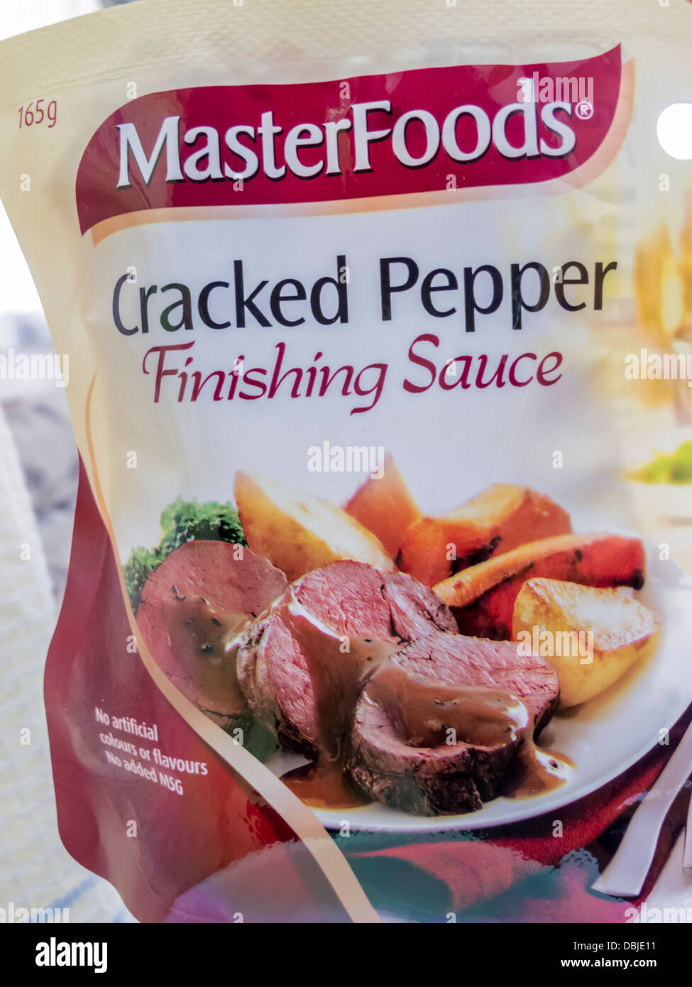 MasterFoods Cracked Pepper Finishing Sauce product closeup Stock Photo -  Alamy