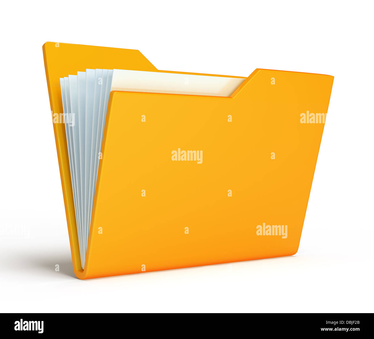 Orange folder. Isolated on white background Stock Photo - Alamy
