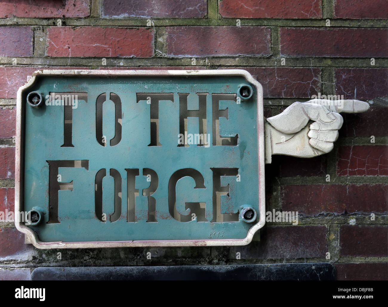Historic To The Forge sign in Etruria Industrial Museum near Stoke-on-Trent Stock Photo