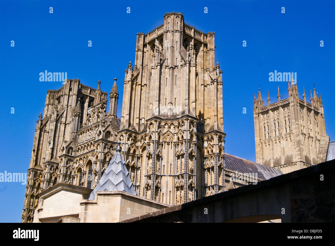Old wells cathedral tower hi-res stock photography and images - Alamy