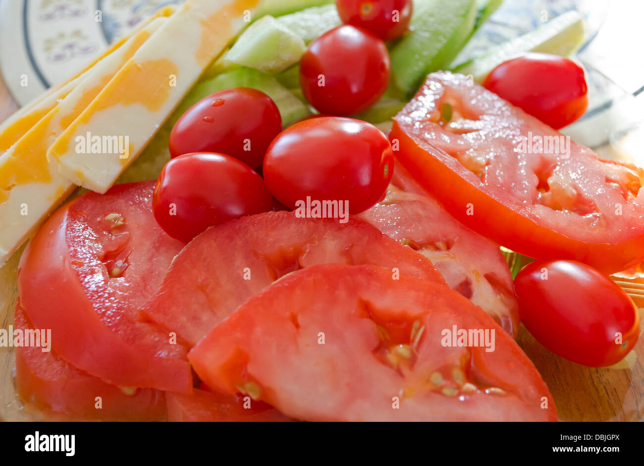 Cucumber salad grape tomatoes hi-res stock photography and images - Alamy